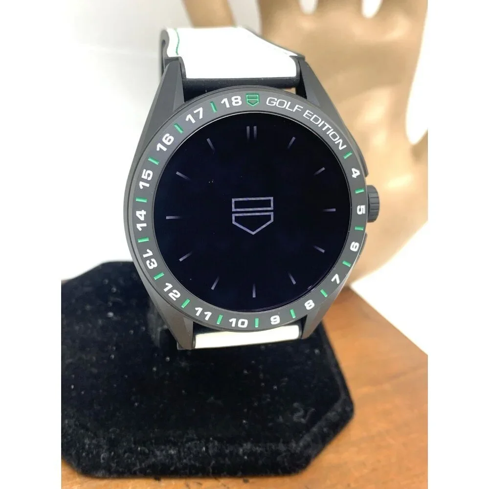 Tag Heuer Connected Mens Watch SBR8A81 Golf Edition Smartwatch White Rubber 45mm
